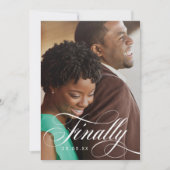 Eindelijk Elegant Script Foto Overlay Save The Date (Voorkant)