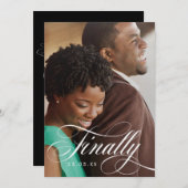 Eindelijk Elegant Script Foto Overlay Save The Date (Voorkant / Achterkant)