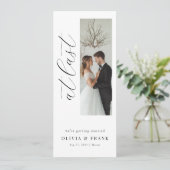 Eindelijk Elegant Script Modern Boeklegger Foto Save The Date (Staand voorkant)