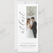 Eindelijk Elegant Script Modern Boeklegger Foto Save The Date (Voorkant)