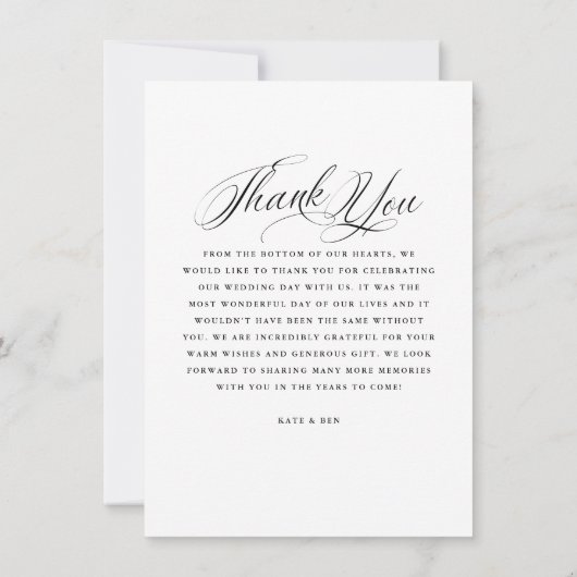 Eindelijk Elegant Script Wedding Photo Bedankkaart (Achterkant)