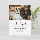 Eindelijk Elegant zwart-witte foto Save The Date (Staand voorkant)