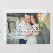 Eindelijk Elegante zwart-wit foto Save The Date (Voorkant)