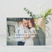 Eindelijk Elegante zwart-wit foto Save The Date (Staand voorkant)