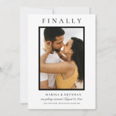 Eindelijk Elegante Zwart-wit Foto Save The Date (Voorkant)