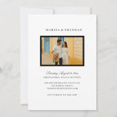 Eindelijk Elegante zwart-wit foto Save The Date (Achterkant)