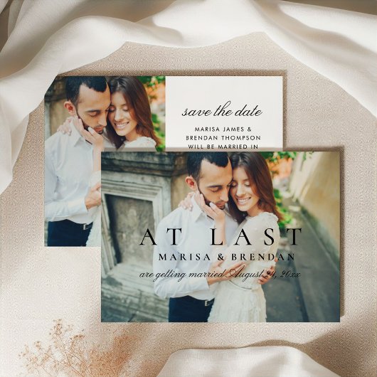 Eindelijk Elegante zwart-wit foto Save The Date