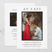 Eindelijk Elegante zwart-wit foto Save The Date (Voorkant / Achterkant)