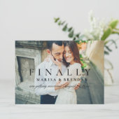 Eindelijk Elegante zwart-wit foto Save The Date (Staand voorkant)