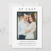 Eindelijk Elegante zwart-wit foto Save The Date (Voorkant)