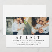 Eindelijk Elegante zwart-wit trouwfoto Save The Date (Voorkant / Achterkant)