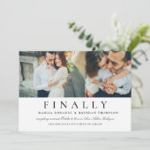 Eindelijk Elegante zwart-wit trouwfoto Save The Date (Staand voorkant)