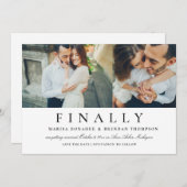 Eindelijk Elegante zwart-wit trouwfoto Save The Date (Voorkant / Achterkant)