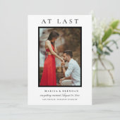Eindelijk Elegante Zwarte en Witte Foto Save The Date (Staand voorkant)