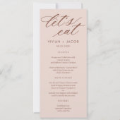 Eindelijk eten we bruiloft menu Kaart (Voorkant)