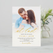 Eindelijk Folie Fotobruiloft uitnodigen Uitnodiging (Staand Voorkant)