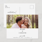 Eindelijk foto bruiloft Bewaar de datum Briefkaart (Voorkant / Achterkant)