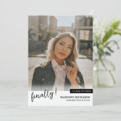 Eindelijk Fotocollage Afstudeerfeest  Kaart (Staand voorkant)