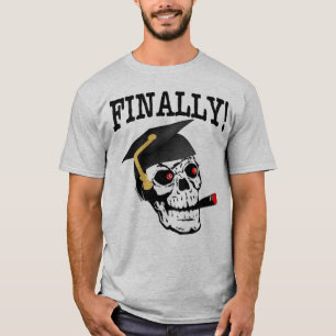EINDELIJK! Funny Afstuderen T-shirt met schedel