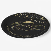 Eindelijk gedaan gouden kalligrafie afstudeerfeest papieren bordje (Gekanteld)
