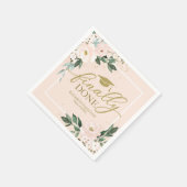 Eindelijk gedaan Pink Blush Floral Graduation Part Servet (Hoek)