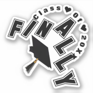 Eindelijk gediplomeerd Afstuderen Sticker