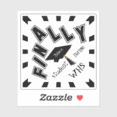 EINDELIJK! Gefeliciteerd met het Afstudeerder! Sticker (Vel)