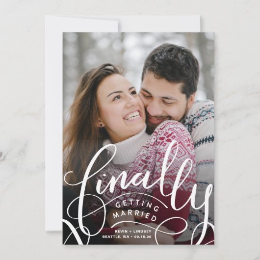 Eindelijk Gehuwd worden sparen de Kaart van de Dat (Voorkant)