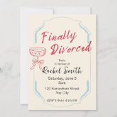 Eindelijk gescheiden Retro Party uitnodiging (Voorkant)