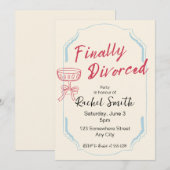 Eindelijk gescheiden Retro Party uitnodiging (Voorkant / Achterkant)