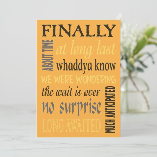 Eindelijk getrouwd Grappige uitnodiging na de brui