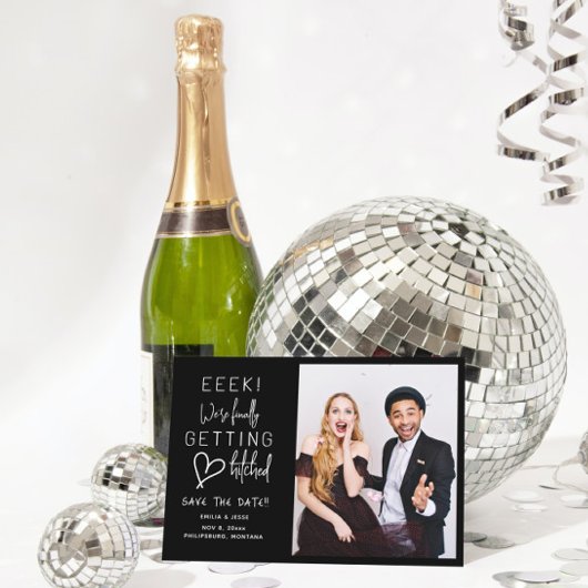 Eindelijk getrouwd Huwelijk Bewaar de datum Kaart