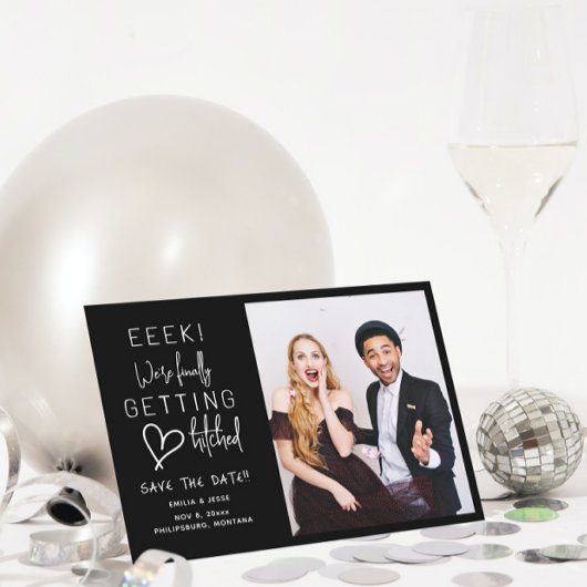 Eindelijk getrouwd Huwelijk Bewaar de datum Kaart