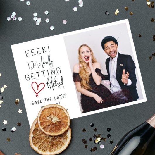 Eindelijk Getrouwd Huwelijk Save The Date Kaart