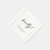 Eindelijk Gold Border Custom Wedding Verloving Servet (Hoek)