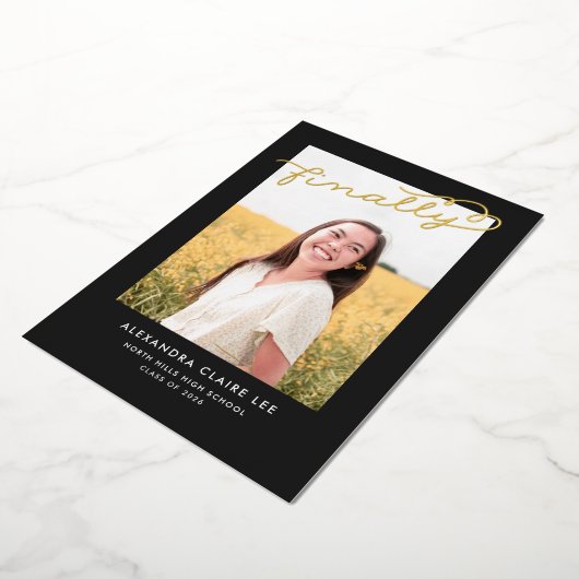 Eindelijk Gold Foil op aankondiging zwart Afstuder (Gedraaid)