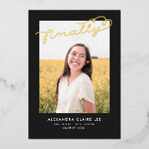 Eindelijk Gold Foil op aankondiging zwart Afstuder