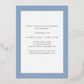 Eindelijk Gold Foil op blauwe Afstuderen Aankondig Folie Uitnodiging (Achterkant)