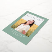 Eindelijk Gold Foil op Sage Afstuderen Aankondigin Folie Uitnodiging (Gedraaid)