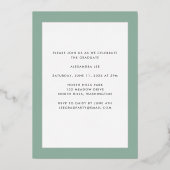 Eindelijk Gold Foil op Sage Afstuderen Aankondigin Folie Uitnodiging (Achterkant)