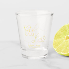 Eindelijk gouden huwelijksgunst gepersonaliseerd c shot glas