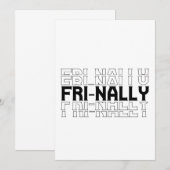 Eindelijk grappig casual vrijdag weekend feest cad kaart (Voorkant / Achterkant)