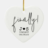 Eindelijk! Grappige gepersonaliseerde typografie b Keramisch Ornament (Achterkant)