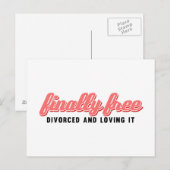 Eindelijk gratis Funny Divorce Briefkaart (Voorkant / Achterkant)