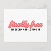 Eindelijk gratis Funny Divorce Briefkaart (Voorkant)