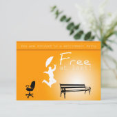 Eindelijk gratis! Uitnodiging van de aftredingspar (Staand voorkant)