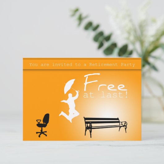 Eindelijk gratis! Uitnodiging van de aftredingspar (Staand voorkant)