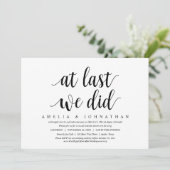 Eindelijk hebben we dat gedaan, een weddenschap me kaart (Staand voorkant)