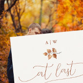 Eindelijk Herfst Elegante kalligrafie gebladerte b Kaart