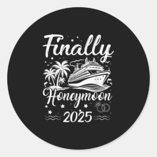 Eindelijk huwelijksreis 2025 romantische cruise hu ronde sticker